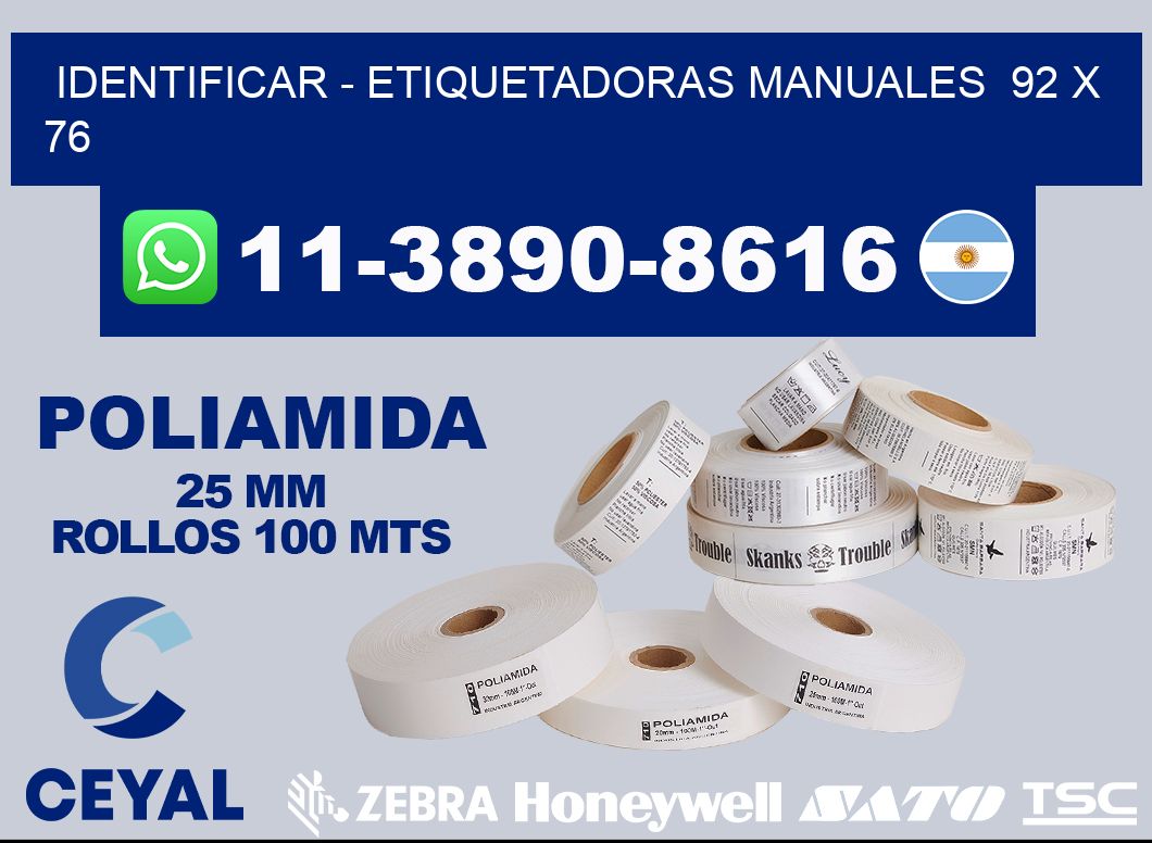 identificar - Etiquetadoras Manuales  92 x 76