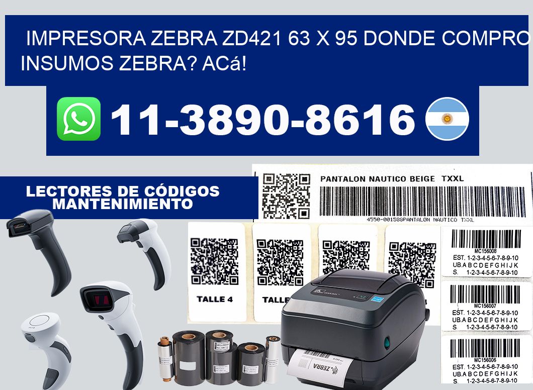 impresora zebra zd421 63 x 95 Donde compro insumos zebra? Acá!