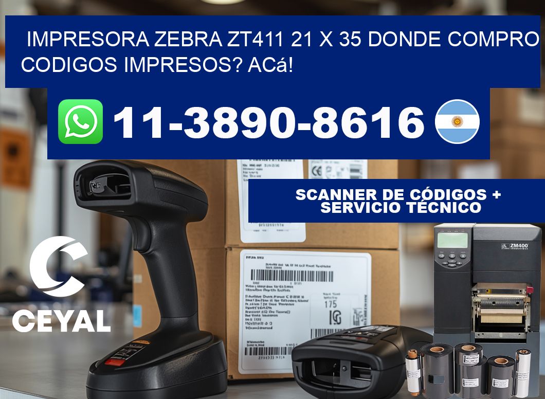 impresora zebra zt411 21 x 35 Donde compro codigos impresos? Acá!