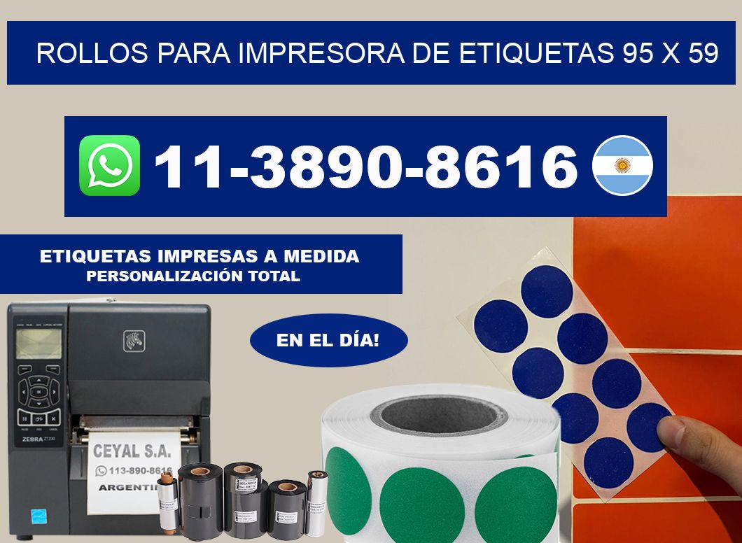 rollos para impresora de etiquetas 95 x 59