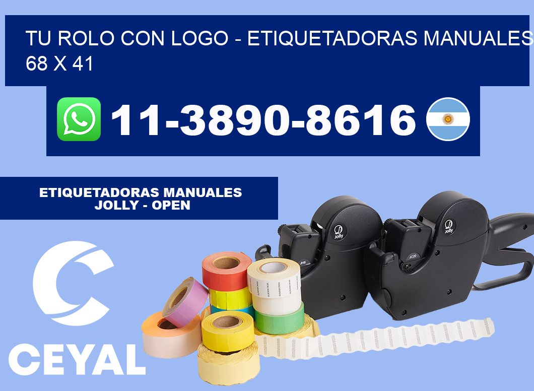 tu rolo con logo - Etiquetadoras Manuales  68 x 41