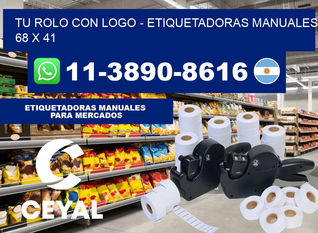tu rolo con logo - Etiquetadoras Manuales  68 x 41
