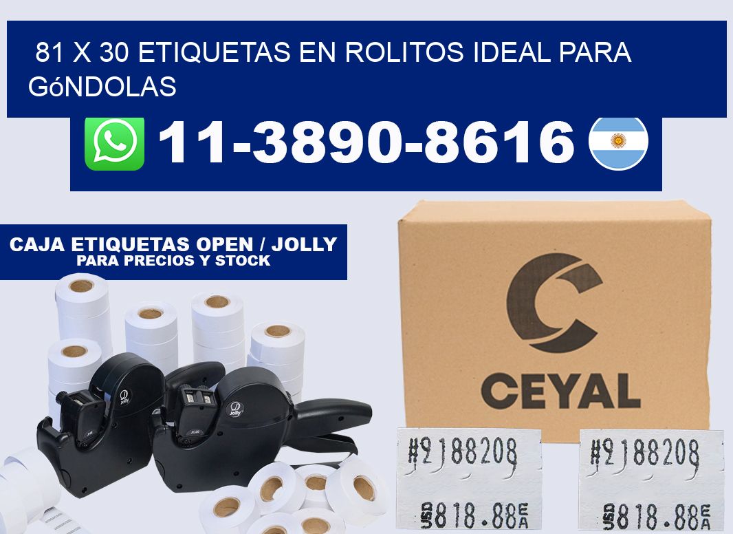 81 x 30 etiquetas en rolitos ideal para góndolas