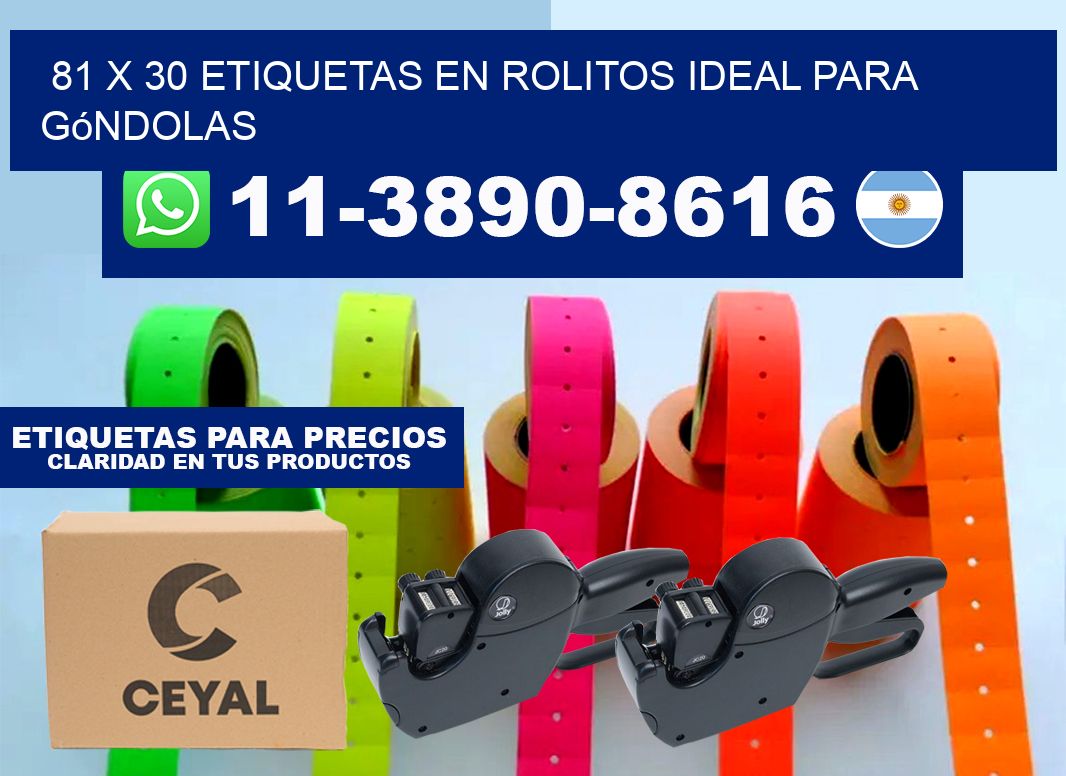 81 x 30 etiquetas en rolitos ideal para góndolas