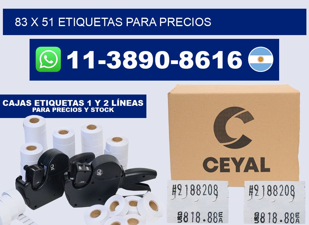 83 x 51 etiquetas para precios