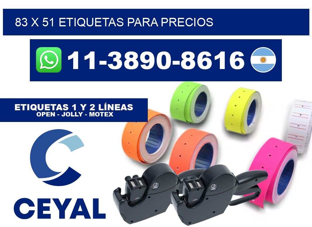 83 x 51 etiquetas para precios