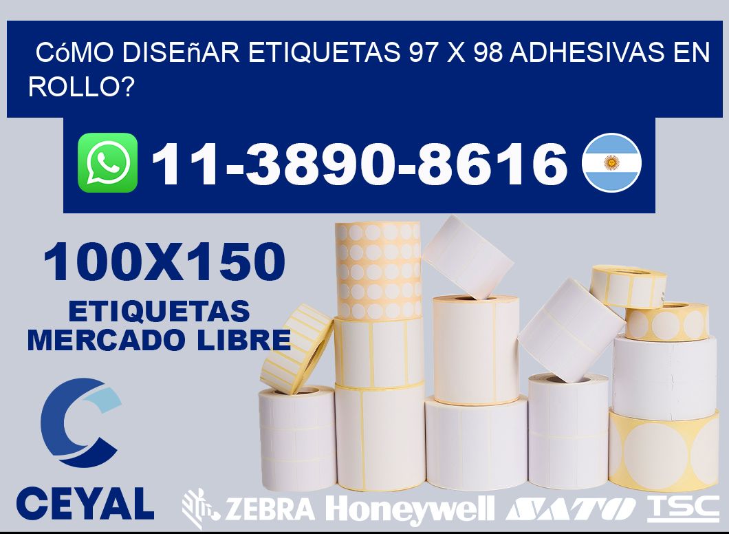 Cómo diseñar etiquetas 97 x 98 adhesivas en rollo?