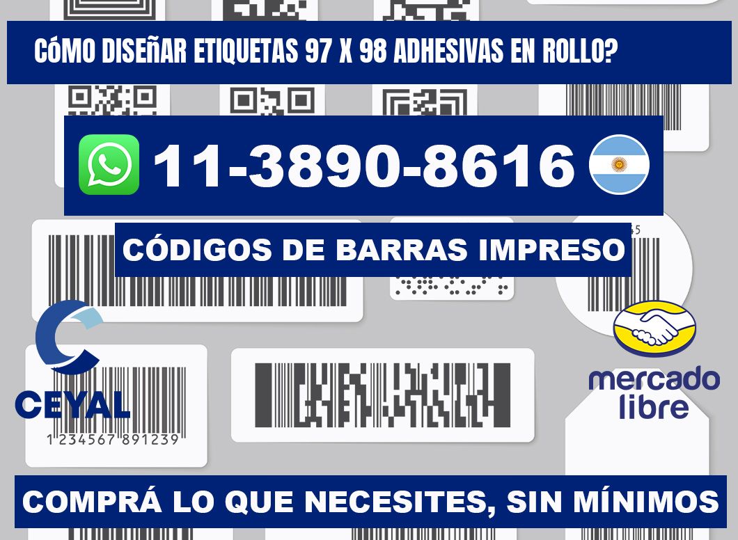 Cómo diseñar etiquetas 97 x 98 adhesivas en rollo?