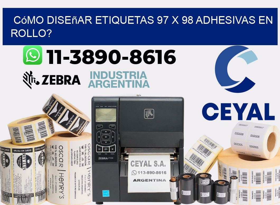 Cómo diseñar etiquetas 97 x 98 adhesivas en rollo?