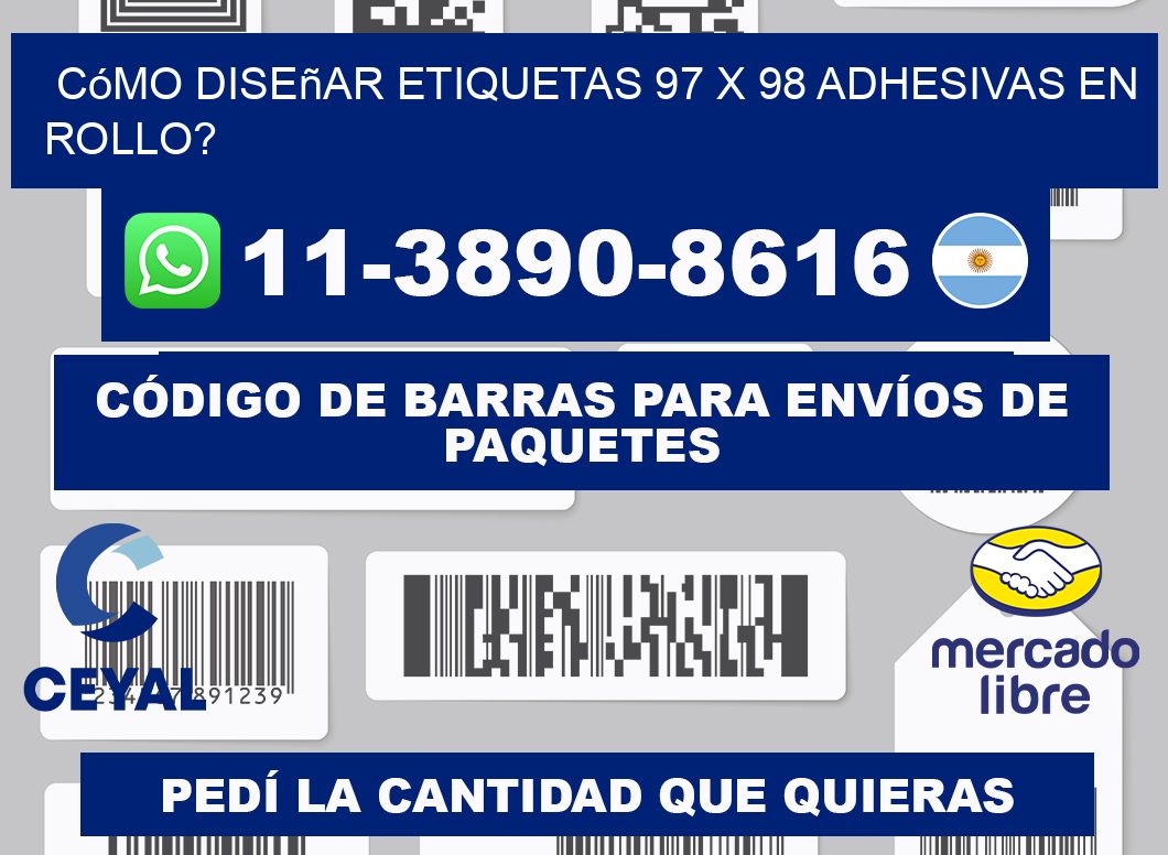 Cómo diseñar etiquetas 97 x 98 adhesivas en rollo?