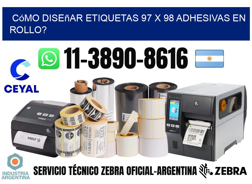 Cómo diseñar etiquetas 97 x 98 adhesivas en rollo?