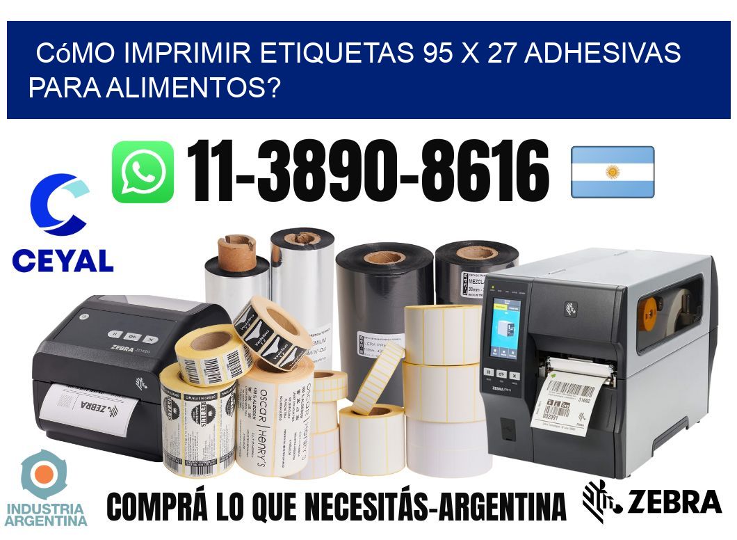 Cómo imprimir etiquetas 95 x 27 adhesivas para alimentos?