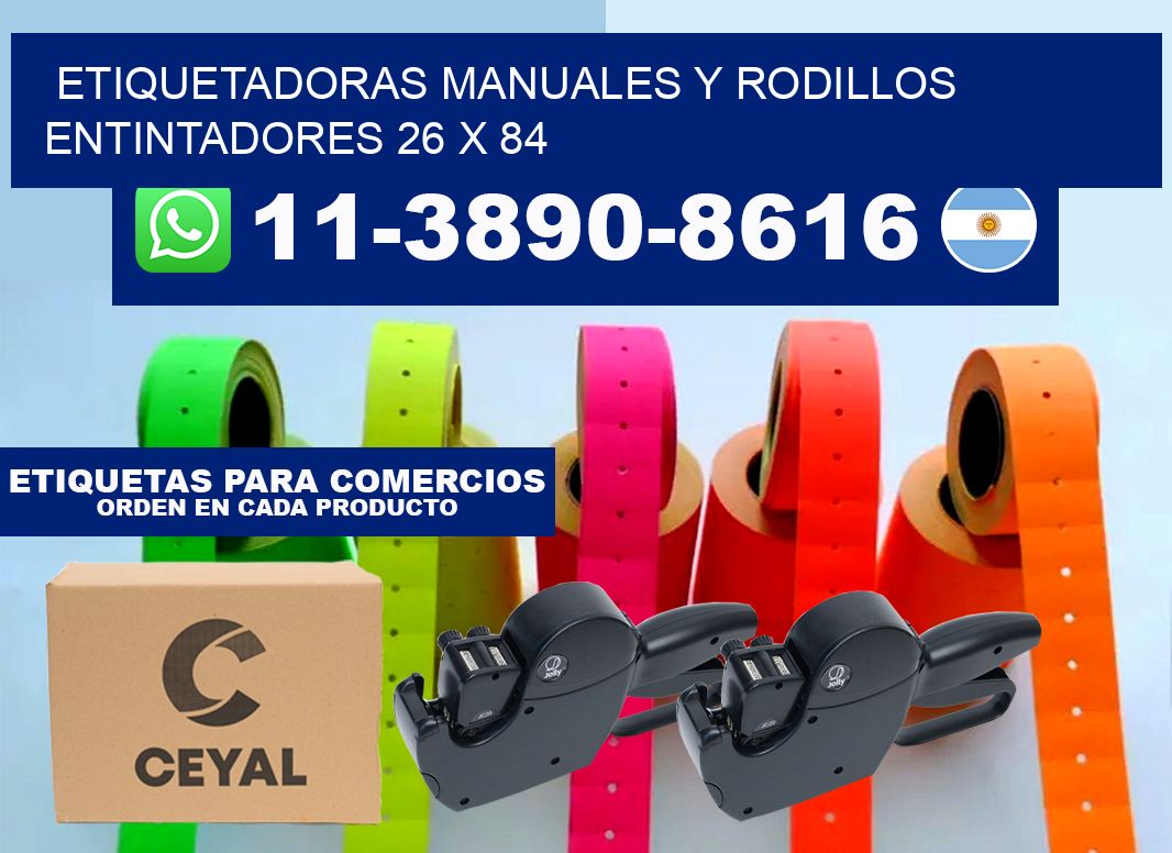 Etiquetadoras manuales y rodillos entintadores 26 x 84