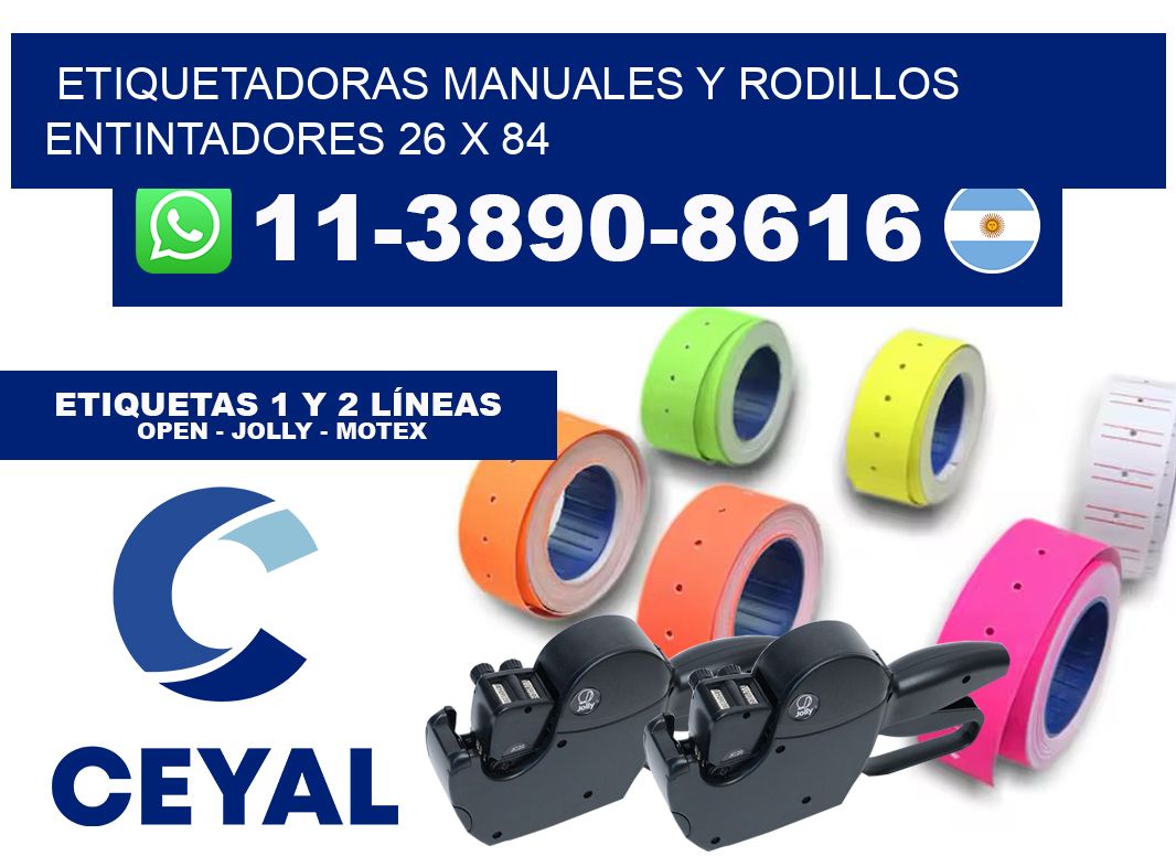 Etiquetadoras manuales y rodillos entintadores 26 x 84