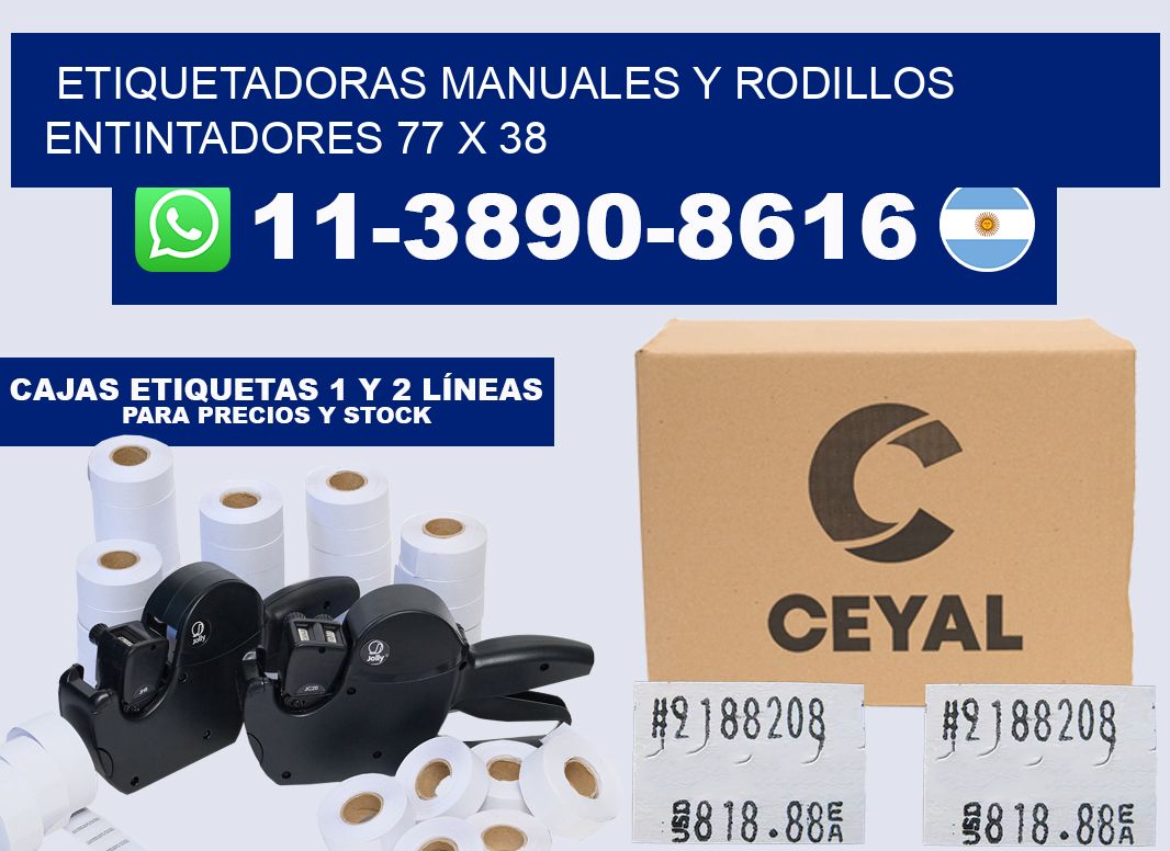 Etiquetadoras manuales y rodillos entintadores 77 x 38