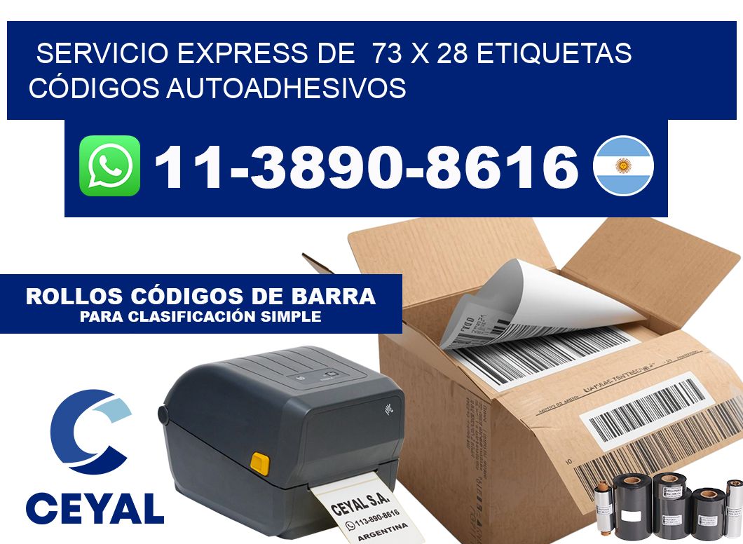 SERVICIO EXPRESS DE  73 x 28 ETIQUETAS CÓDIGOS AUTOADHESIVOS