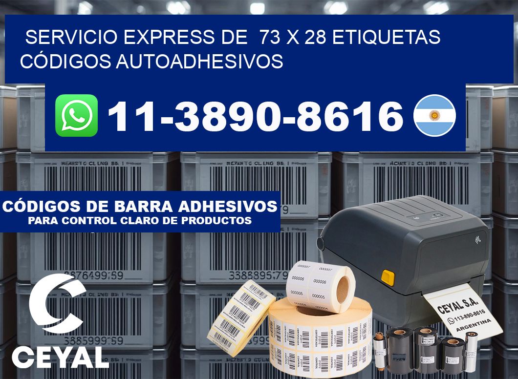 SERVICIO EXPRESS DE  73 x 28 ETIQUETAS CÓDIGOS AUTOADHESIVOS