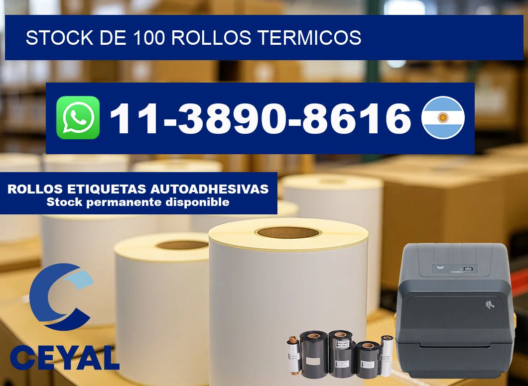 STOCK DE 100 ROLLOS TERMICOS