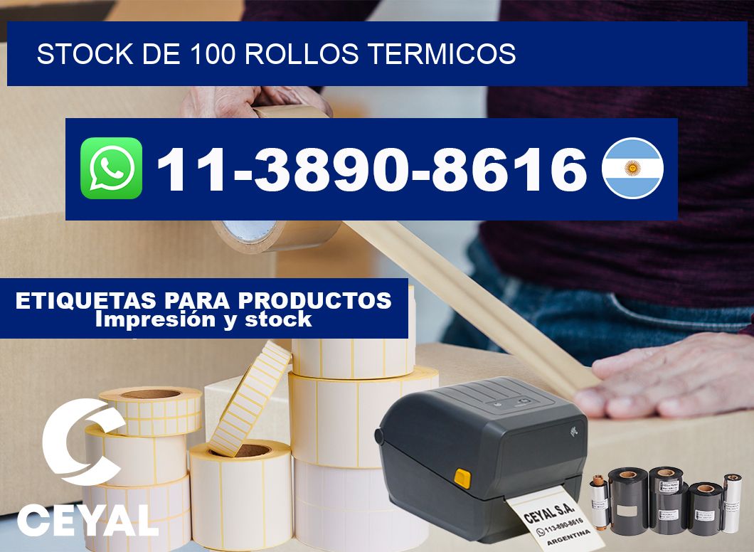 STOCK DE 100 ROLLOS TERMICOS