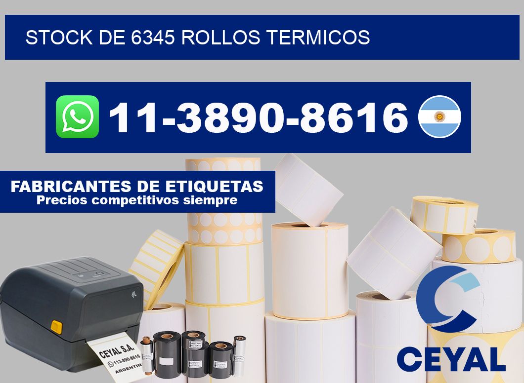 STOCK DE 6345 ROLLOS TERMICOS