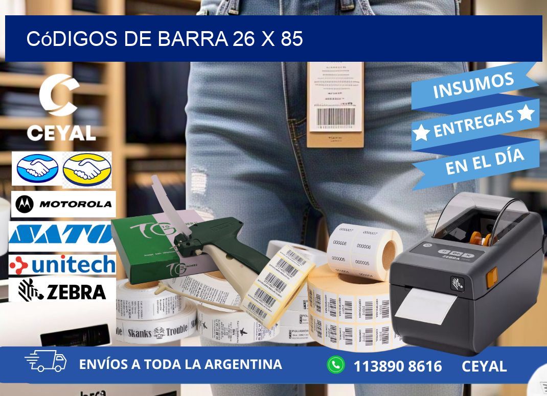 códigos de barra 26 x 85