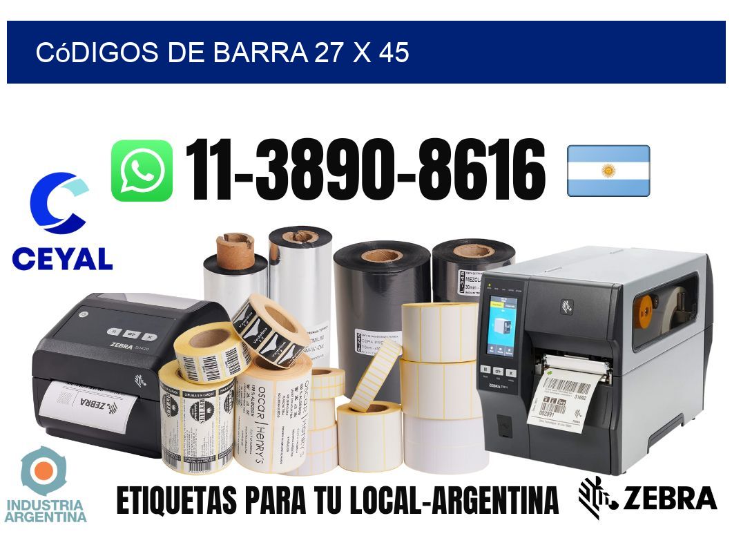 códigos de barra 27 x 45