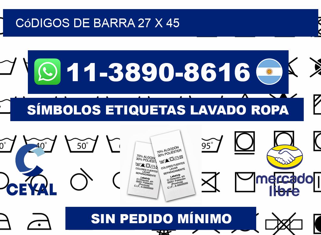 códigos de barra 27 x 45