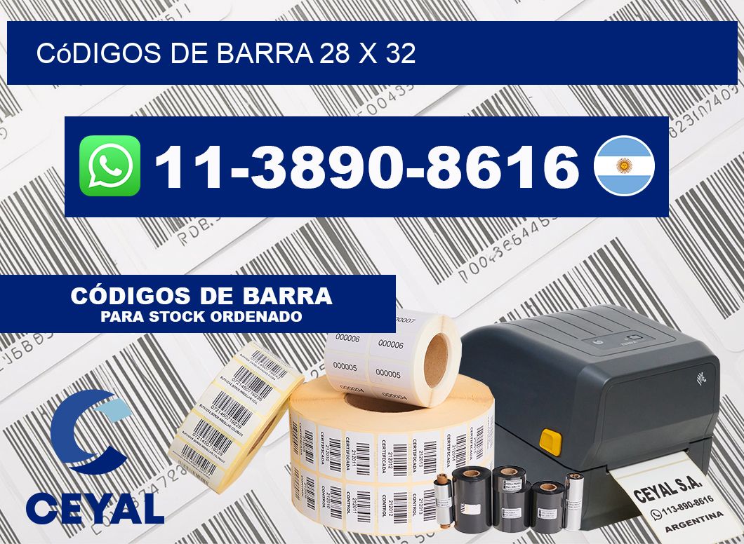 códigos de barra 28 x 32