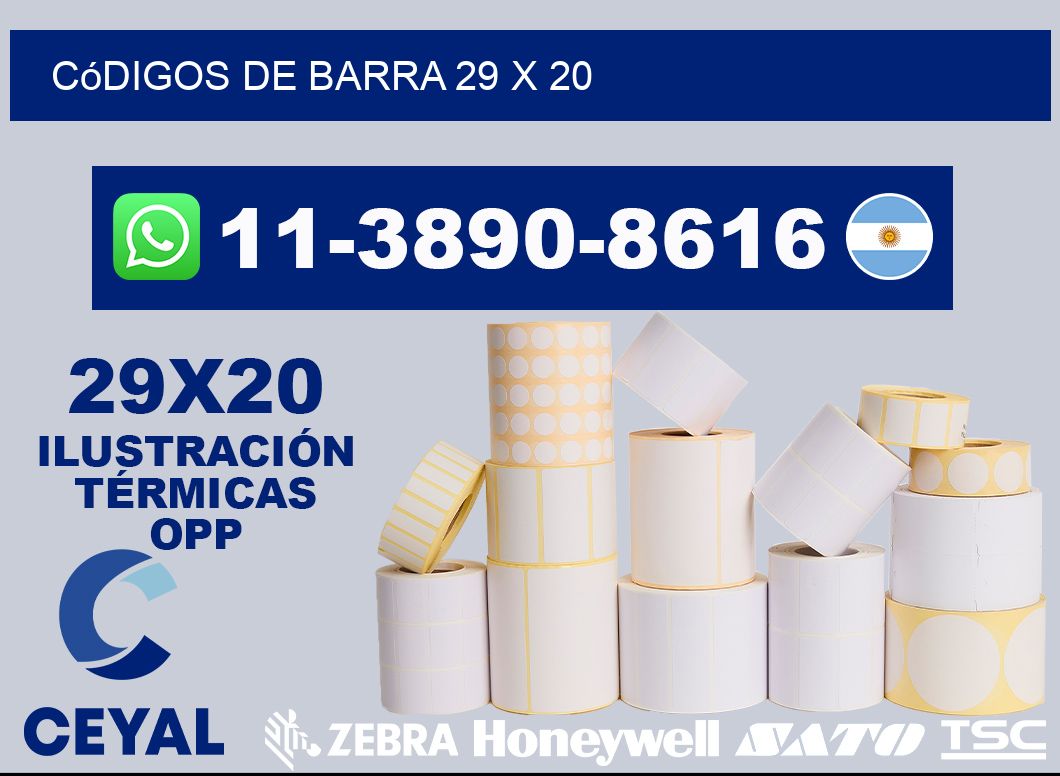 códigos de barra 29 x 20