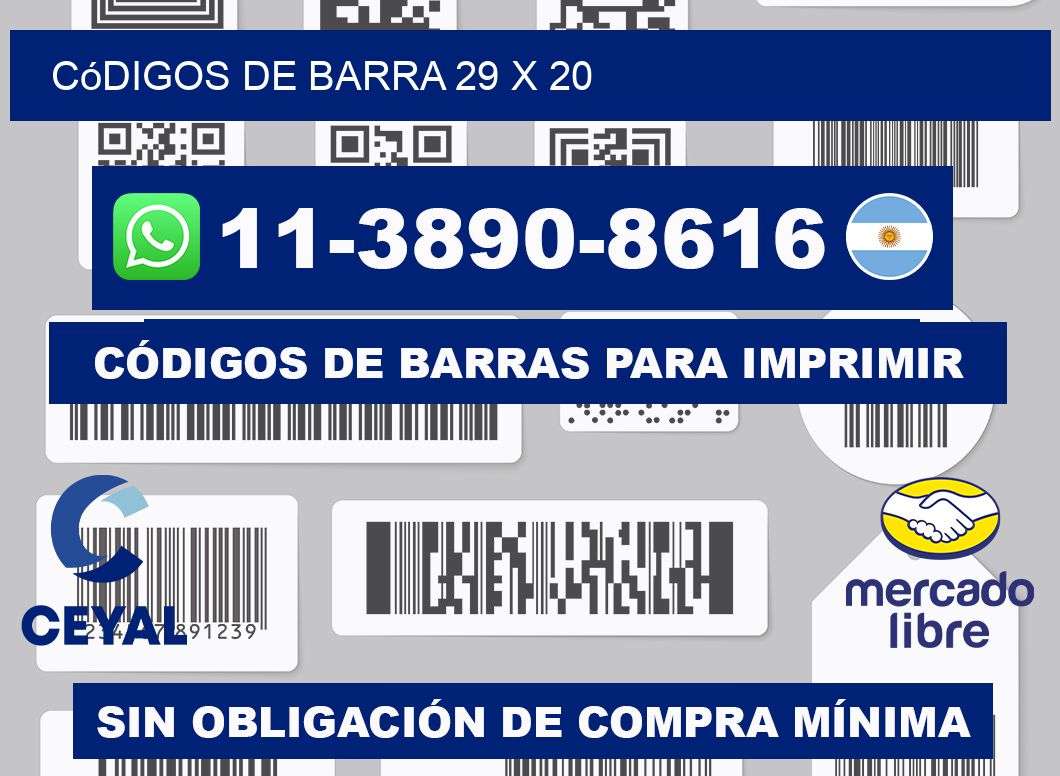 códigos de barra 29 x 20