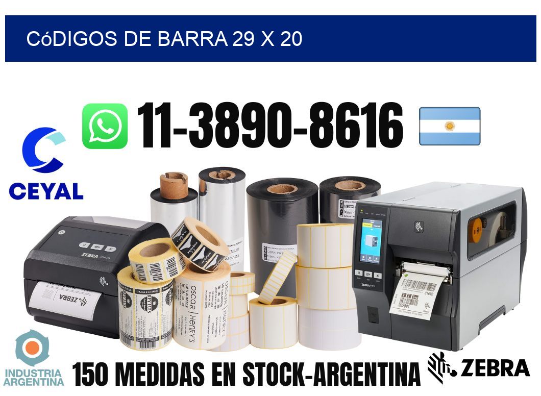 códigos de barra 29 x 20