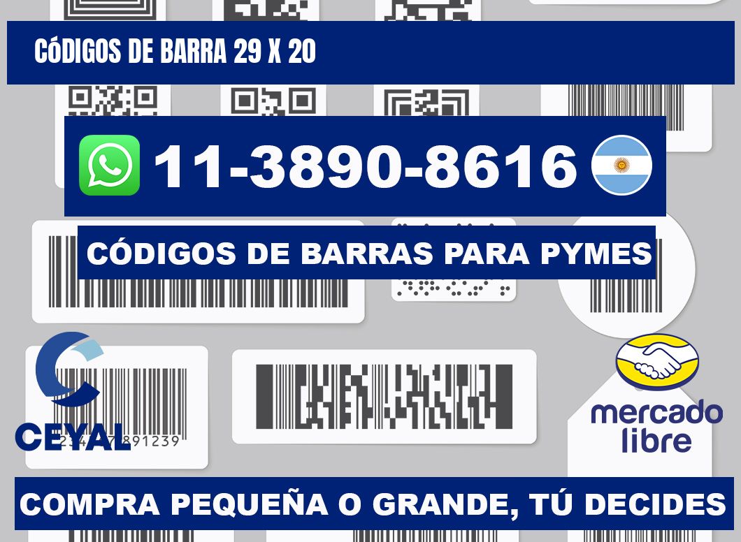 códigos de barra 29 x 20