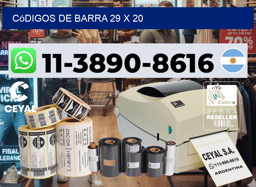 códigos de barra 29 x 20