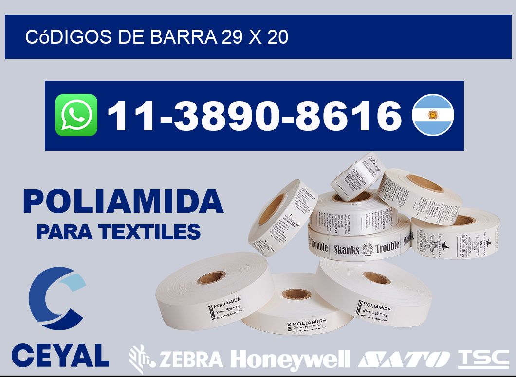 códigos de barra 29 x 20
