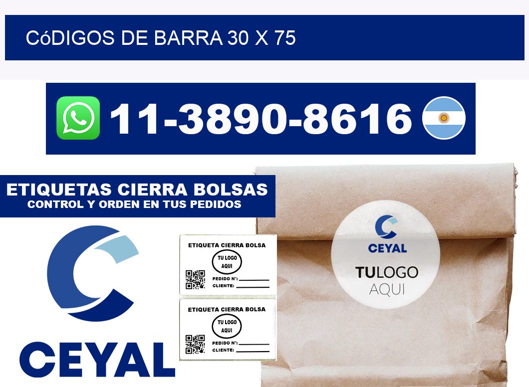 códigos de barra 30 x 75