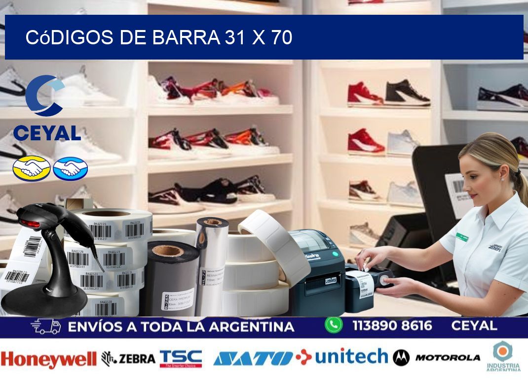 códigos de barra 31 x 70