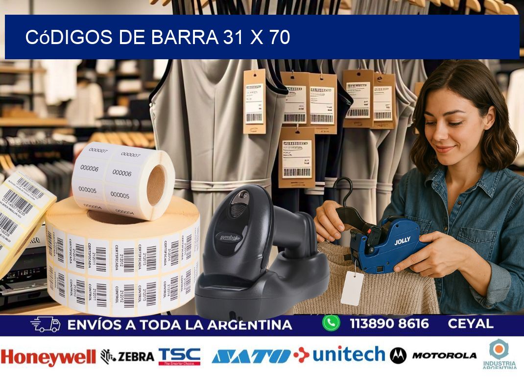 códigos de barra 31 x 70