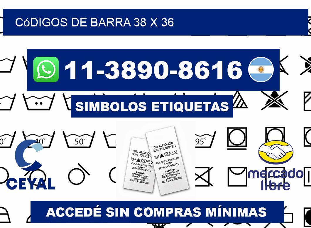 códigos de barra 38 x 36