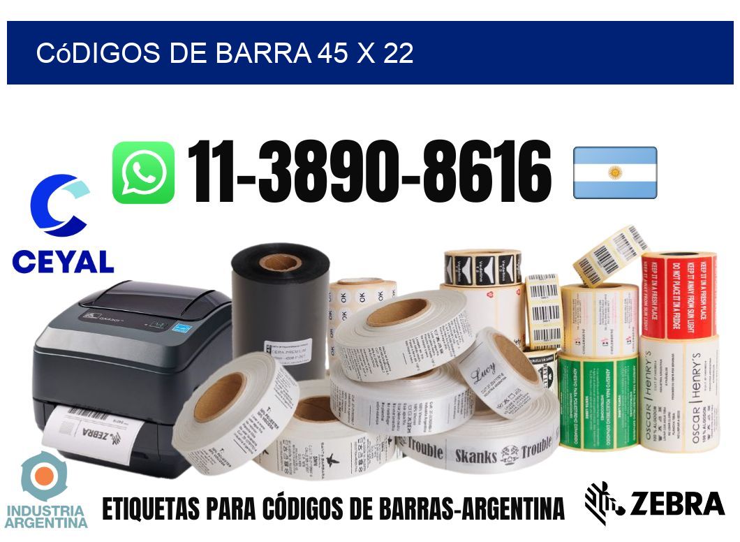 códigos de barra 45 x 22