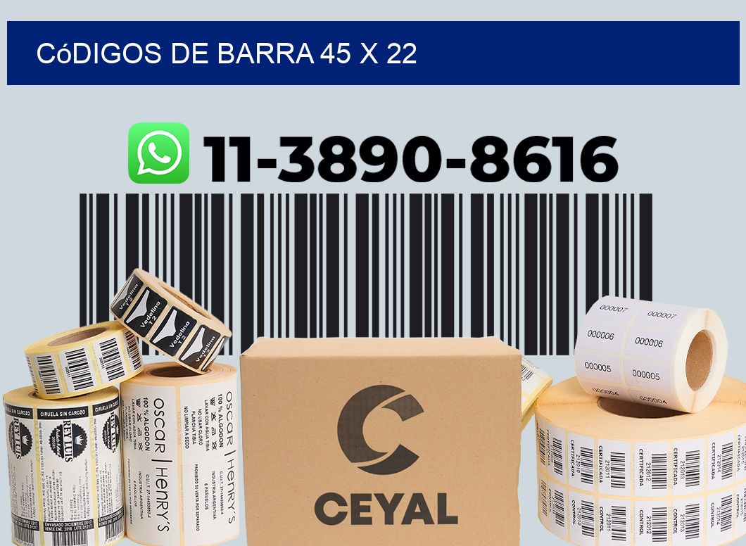 códigos de barra 45 x 22
