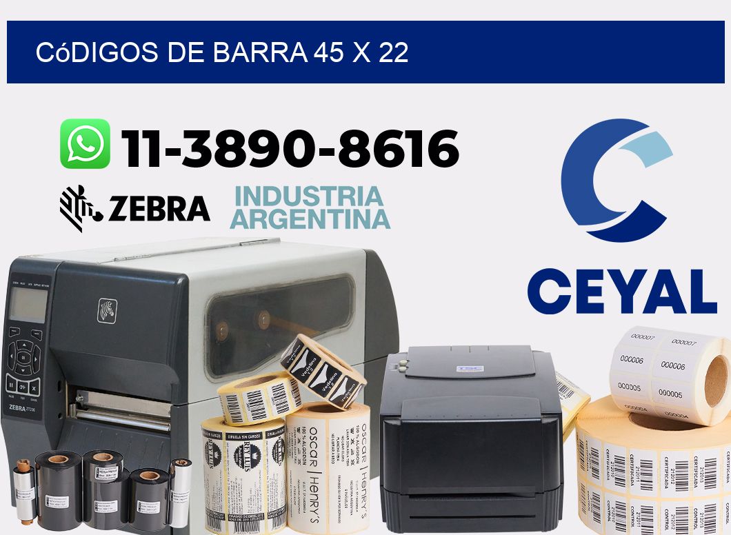 códigos de barra 45 x 22