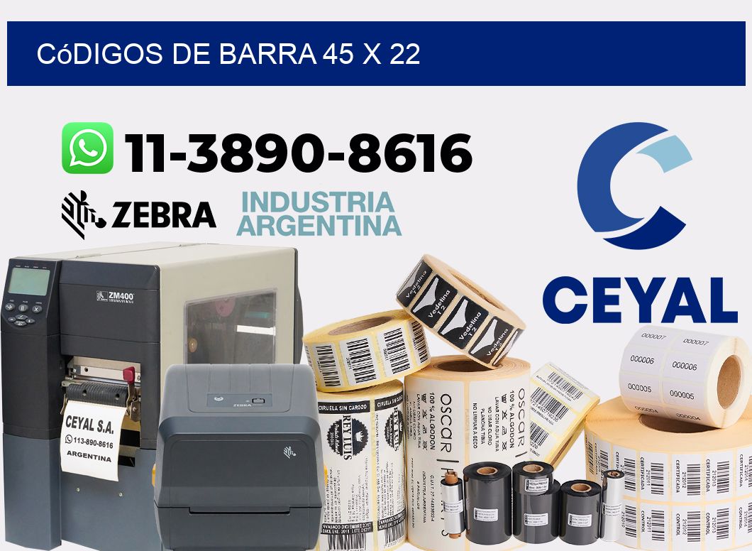 códigos de barra 45 x 22
