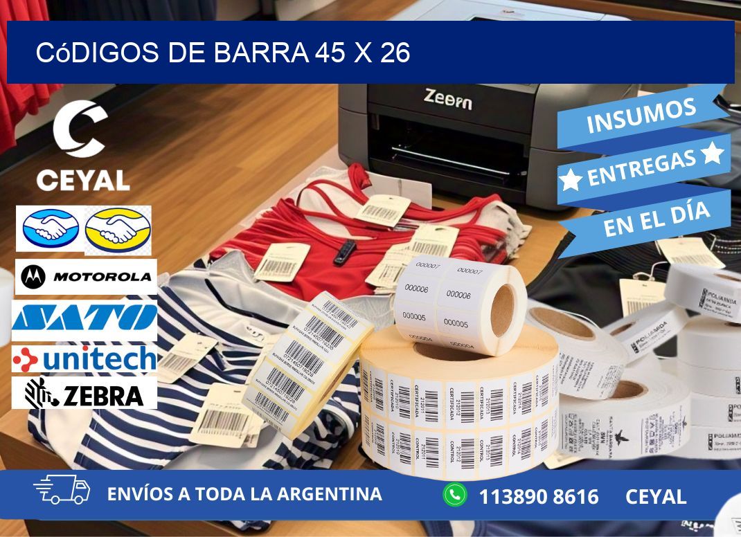 códigos de barra 45 x 26