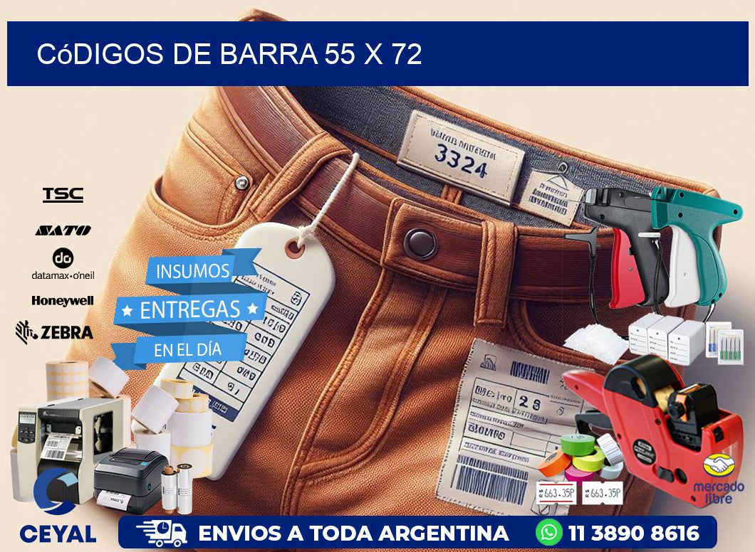 códigos de barra 55 x 72