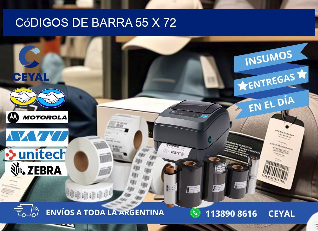 códigos de barra 55 x 72