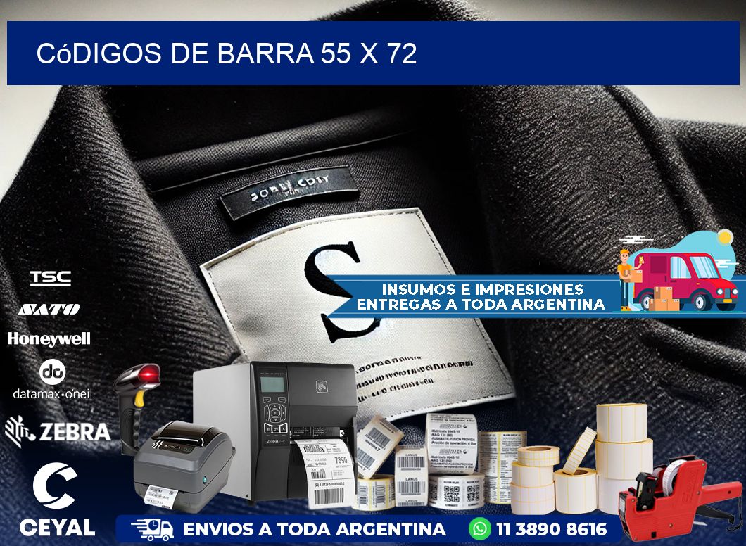 códigos de barra 55 x 72