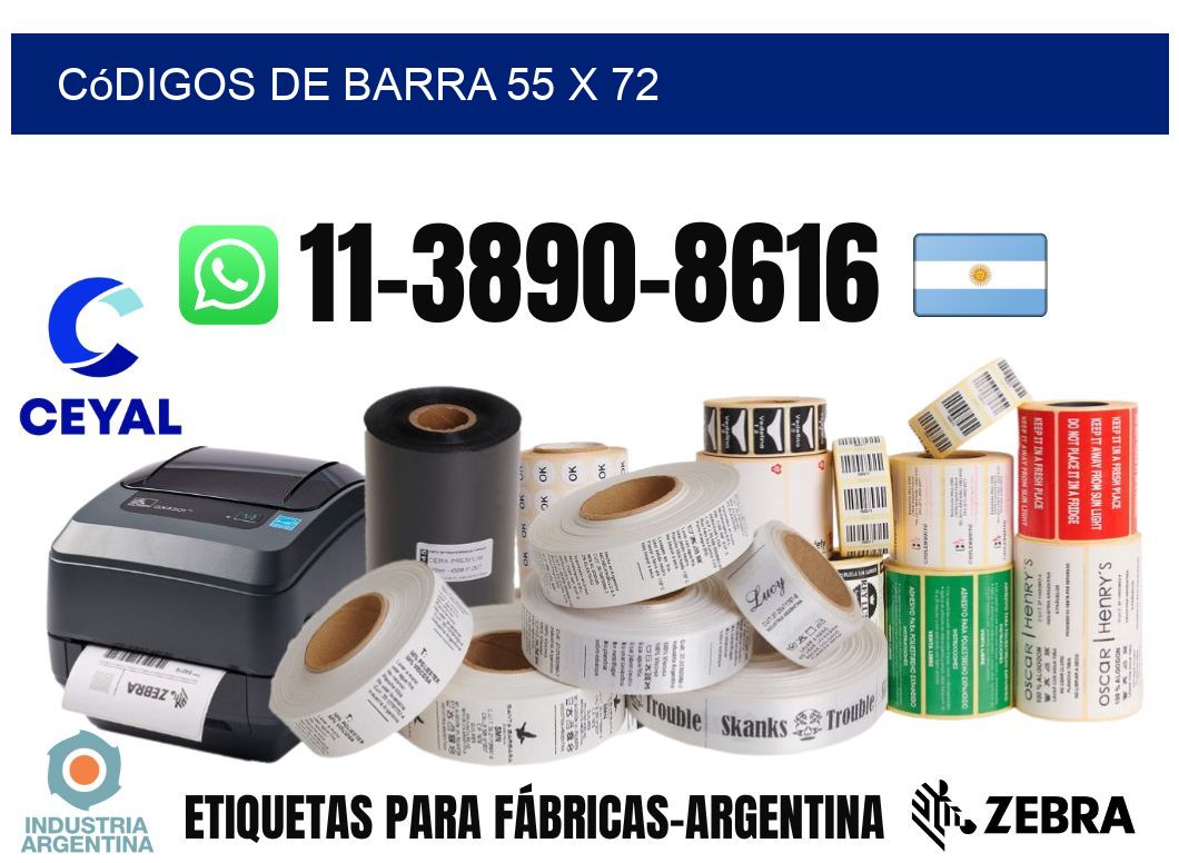 códigos de barra 55 x 72