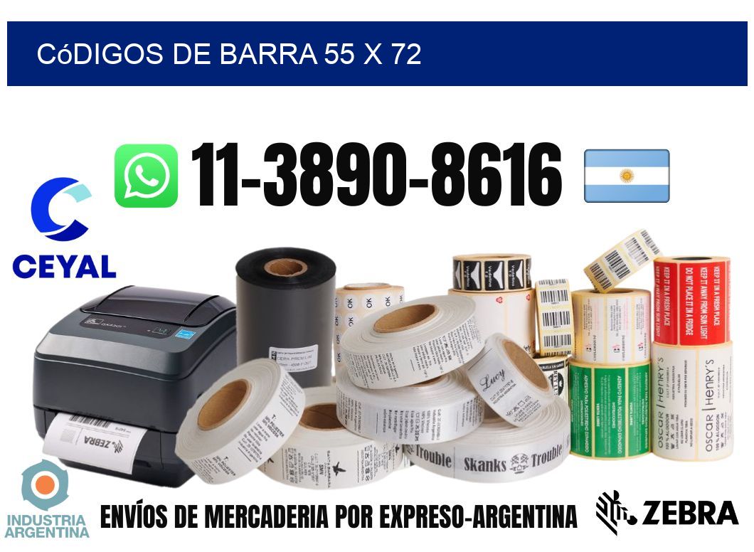 códigos de barra 55 x 72