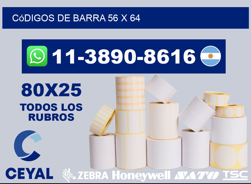 códigos de barra 56 x 64