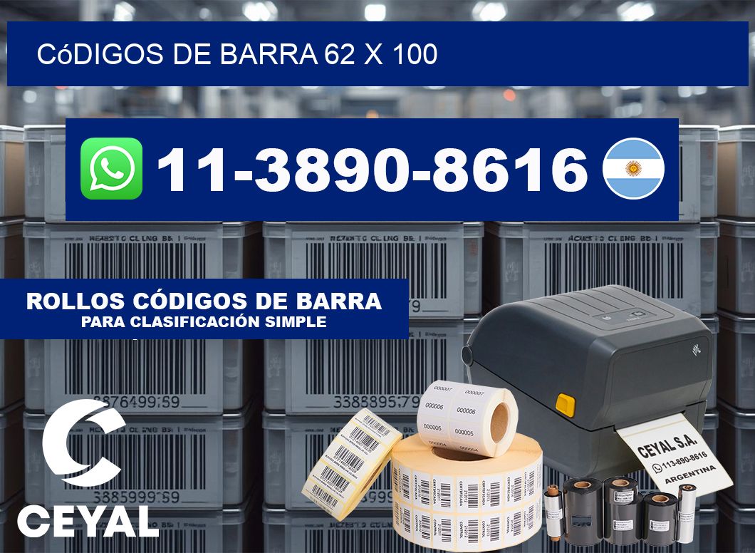 códigos de barra 62 x 100